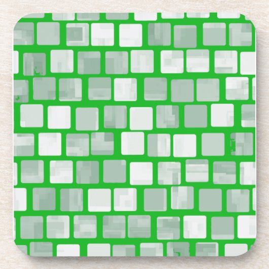 Shades of Green Squares Bier Onderzetter (Voorkant)