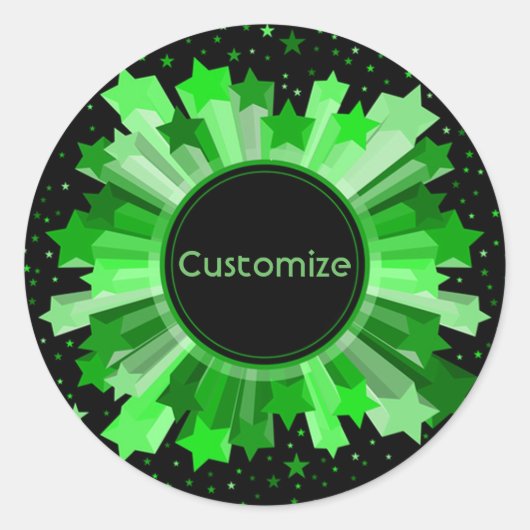 Shades of Green Starburst Stickers (Voorkant)