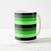 Shades of Green Stripes met zwart Koffiemok (Voorkant rechts)