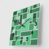 Shades of Green Vierkante Klok (Hoek)