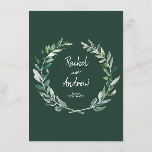 Shades of Green - Wedding Menu Card (Achterkant)