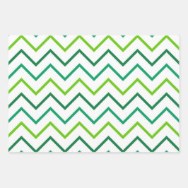 SHADES OF GREEN WITH WHITE IRISH SHAMROCKS INPAKPAPIER VEL