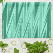 Shades of Green Zigzag Pattern Theedoek (Gevouwen)