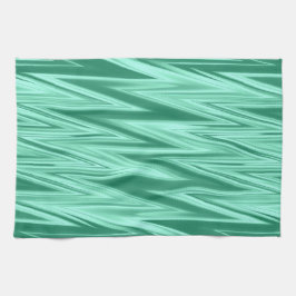 Shades of Green Zigzag Pattern Theedoek