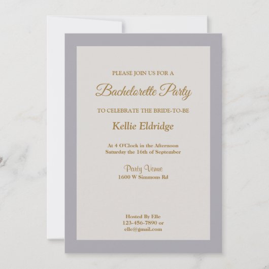 Shades of Grey Bachelorette Party Invitation Kaart (Voorkant)