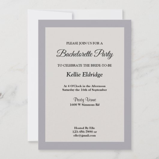 Shades of Grey Bachelorette Party Invitation Kaart (Voorkant)