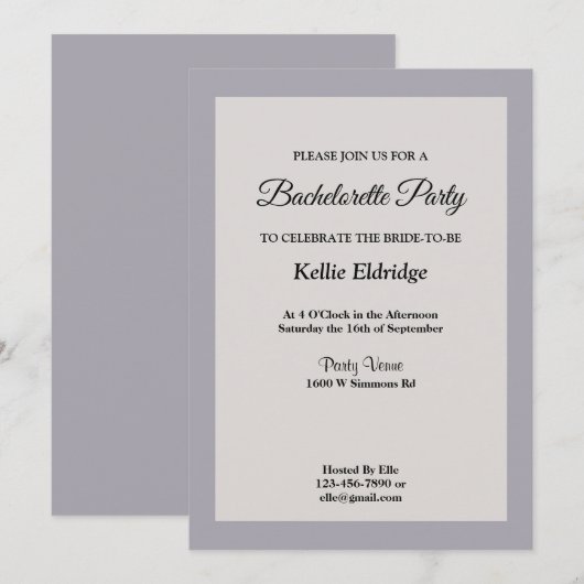 Shades of Grey Bachelorette Party Invitation Kaart (Voorkant / Achterkant)