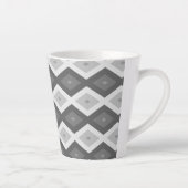 Shades of grey diamond pattern latte mok (Rechts)