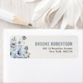 Shades of Grey Dusty Blue Winter Rustic Wedding Etiket (Insitu)