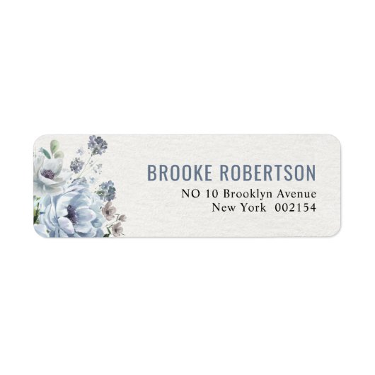 Shades of Grey Dusty Blue Winter Rustic Wedding Etiket (Voorkant)