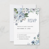 Shades of Grey Dusty Blue Winter Rustic Wedding RS RSVP Kaartje (Voorkant)