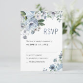 Shades of Grey Dusty Blue Winter Rustic Wedding RS RSVP Kaartje