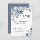 Shades of Grey Dusty Blue Winter Rustic Wedding RS RSVP Kaartje