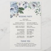 Shades of Grey Dusty Blue Winter Wedding Programme (Achterkant)