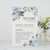 Shades of Grey Dusty Blue Winter Wedding Programme (Staand voorkant)
