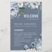 Shades of Grey Dusty Blue Winter Wedding Programme (Voorkant)