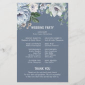 Shades of Grey Dusty Blue Winter Wedding Programme (Achterkant)