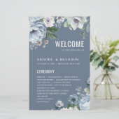 Shades of Grey Dusty Blue Winter Wedding Programme (Staand voorkant)