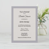 Shades of Grey Framed Bridal Shower Invitation Kaart (Staand voorkant)
