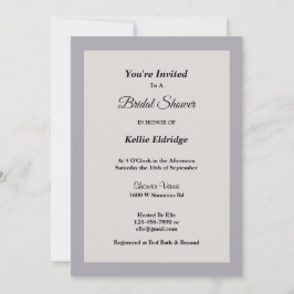 Shades of Grey Framed Bridal Shower Invitation Kaart
