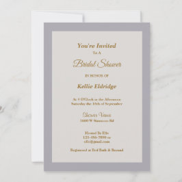 Shades of Grey Framed Bridal Shower Invitation Kaart