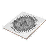 Shades of Grey Sun Mandala Ceramic Tegel Tegeltje (Zijkant)