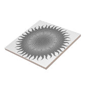 Shades of Grey Sun Mandala Ceramic Tegel Tegeltje (Zijkant)