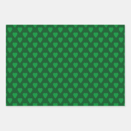 SHADES OF IRISH GREEN & WHITE PATTERNS INPAKPAPIER VEL