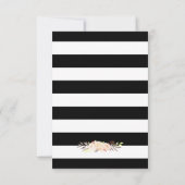 Shades of Ivory Floral Black White Stripes RSVP (Achterkant)