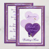 Shades of Lavender and Paarse Lace Wedding Menu (Voorkant / Achterkant)