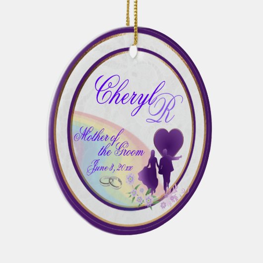Shades of Lavender Moeder the Groom Keepomwille Keramisch Ornament (Rechts)