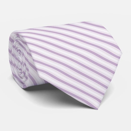Shades of Lavender Purple Stripes Stropdas (Opgerold)