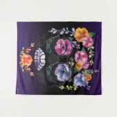 Shades of Lavender Vrouw Flower Skull Wandkleed (Voorkant (horizontaal))