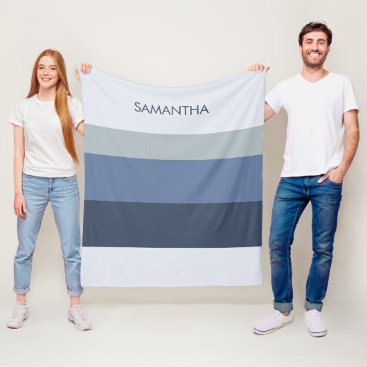 Shades of Modern Color Blocks Stripes Personalize Fleece Deken (In situ)