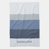 Shades of Modern Color Blocks Stripes Personalize Theedoek (Verticaal)