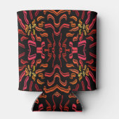 Shades Of Orange Red Yellow Ribbon Art Design Blikjeskoeler (Achterkant)