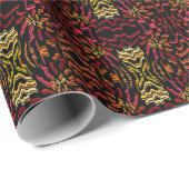 Shades Of Orange Red Yellow Ribbon Art Design Cadeaupapier (Rol Hoek)