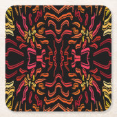 Shades Of Orange Red Yellow Ribbon Art Design Kartonnen Onderzetters (Voorkant)