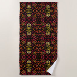 Shades Of Orange Red Yellow Ribbon Art Design Strandlaken