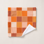 Shades of Oranje Squares Bad Handdoek (Wasdoekje)