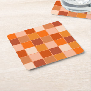 Shades of Oranje Squares Kartonnen Onderzetters