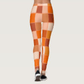 Shades of Oranje Squares Leggings (Achterkant)