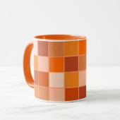 Shades of Oranje Squares Mok (Voorkant links)