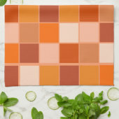 Shades of Oranje Squares Theedoek (Gevouwen)