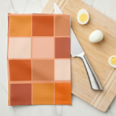 Shades of Oranje Squares Theedoek (Quarter Fold)