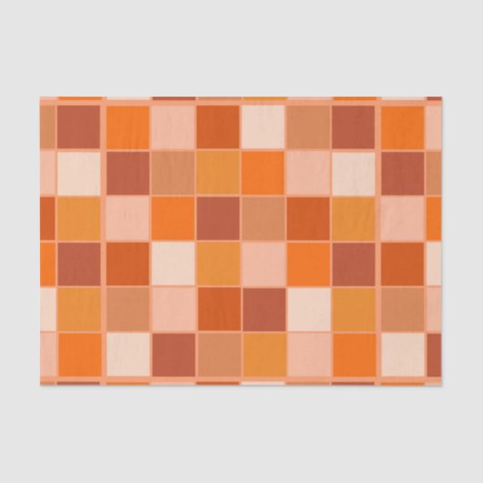 Shades of Oranje Squares Tissuepapier (Voorkant)