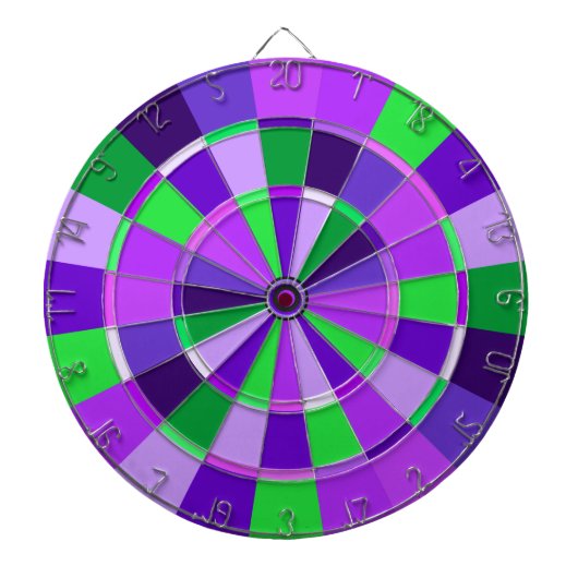 Shades of Paars and Green Game Room Dartbord (Voorkant)