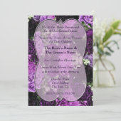 Shades of Paarse Anjers Huwelijksuitnodiging Kaart (Staand voorkant)