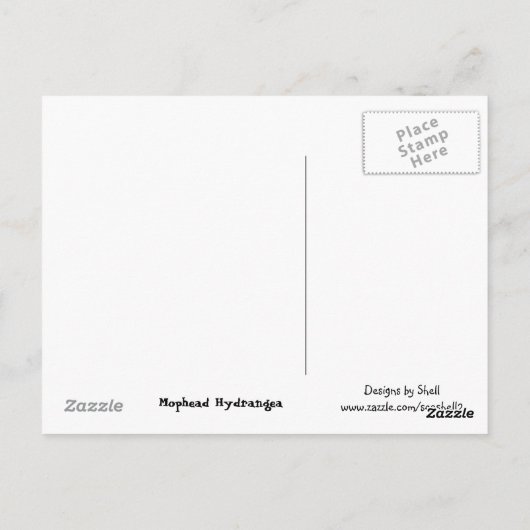 Shades of Paarse Hydrangea Briefkaart (Achterkant)