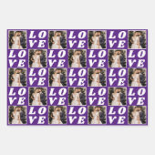 Shades of Paarse kerstfoto 3 Gift Inpakpapier Vel (Voorkant)